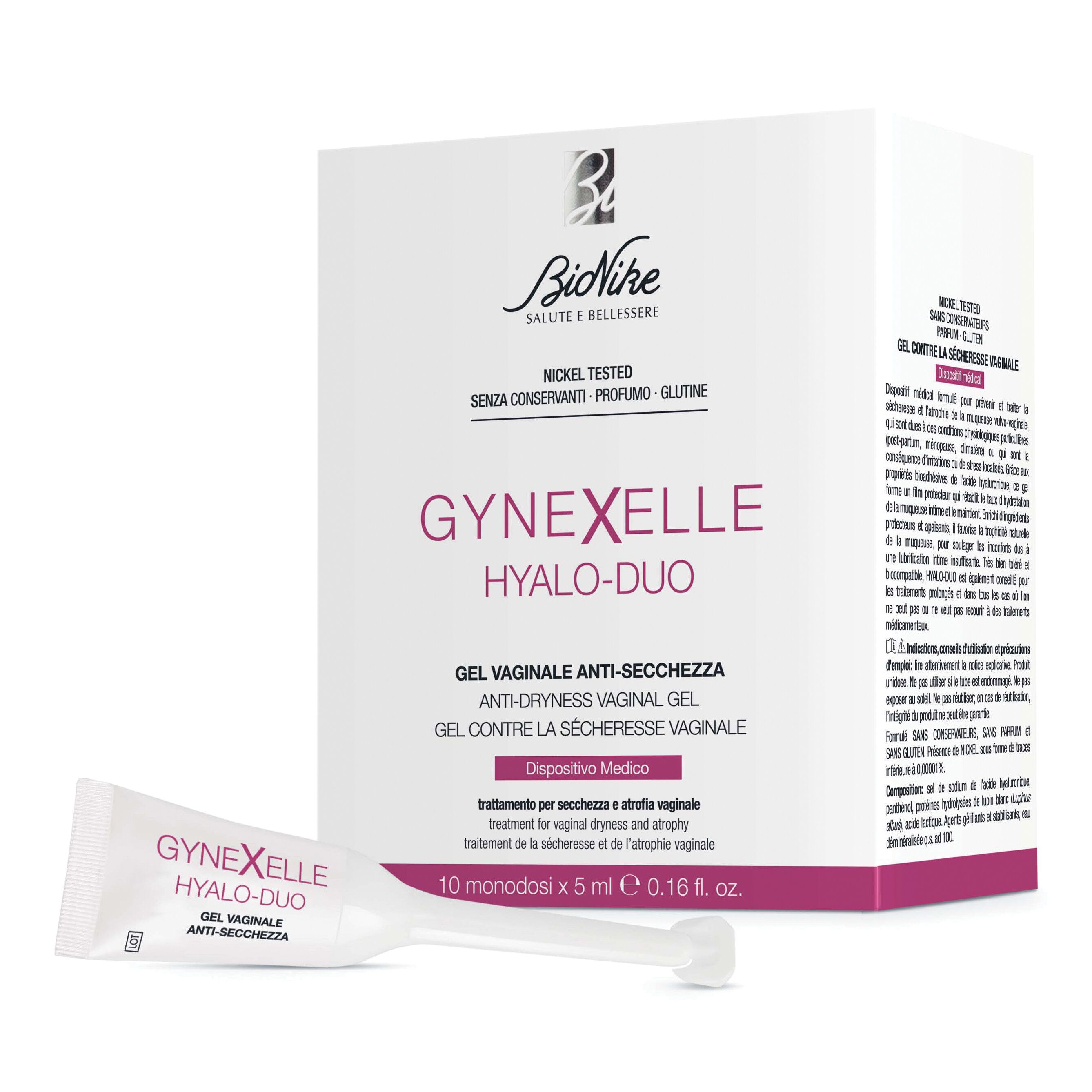 Bionike Gynexelle hyalo-duo gel vaginale anti-secchezza 10 pezzi da 15 ml