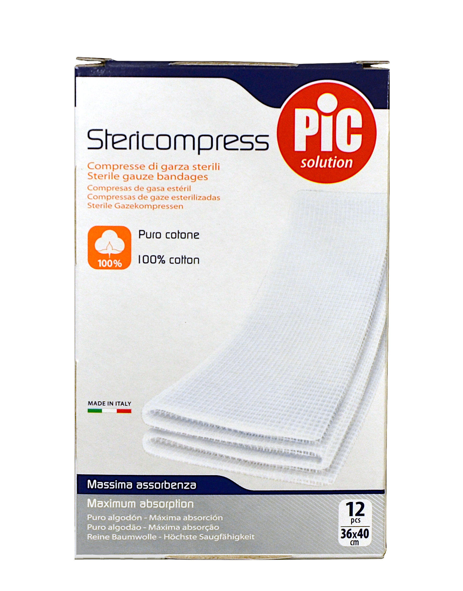 PIC Stericompress Compresse Di Garza Sterili 12 Pcs 36x40cm