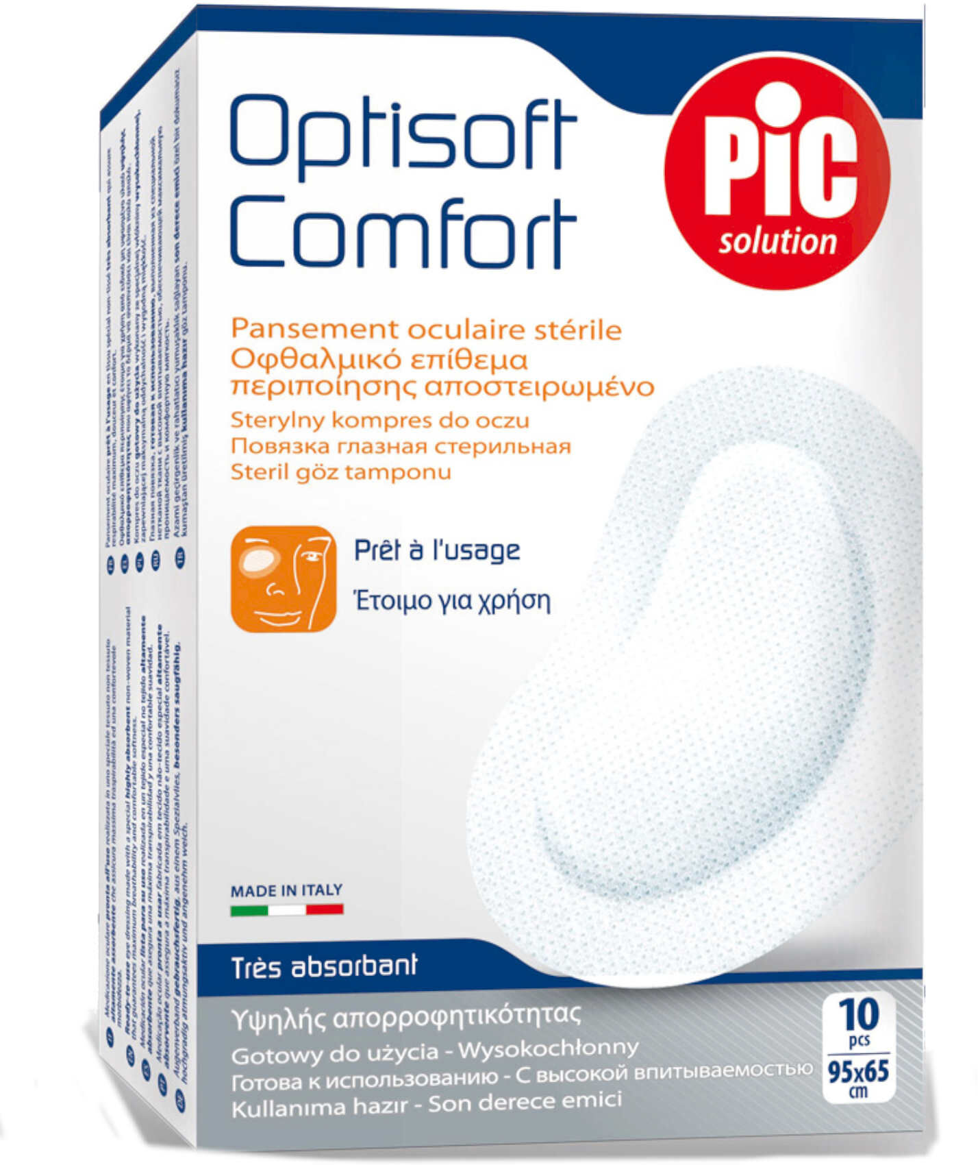 PIC Optisoft Comfort Medicazione Oculare Sterile 10 Pcs 96x65mm