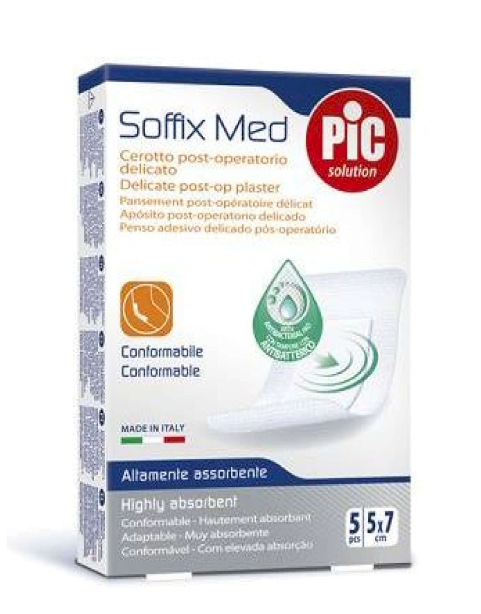 PIC Soffix Med Cerotto Post-Operatorio Delicato 5pcs 5x7cm