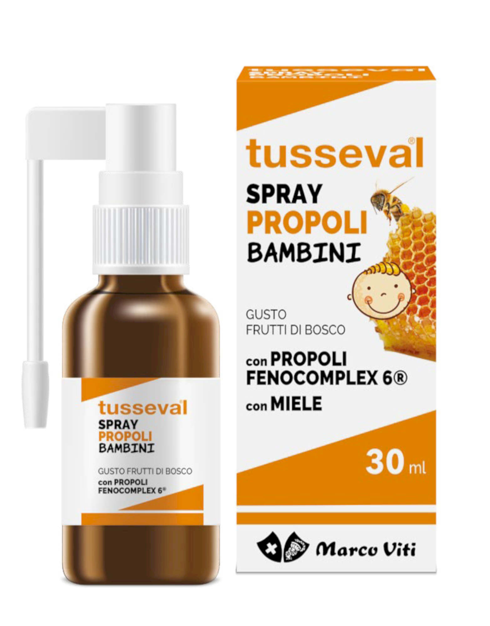 MARCO VITI Tusseval-Flu Spray Gola Propoli Bambini 30ml