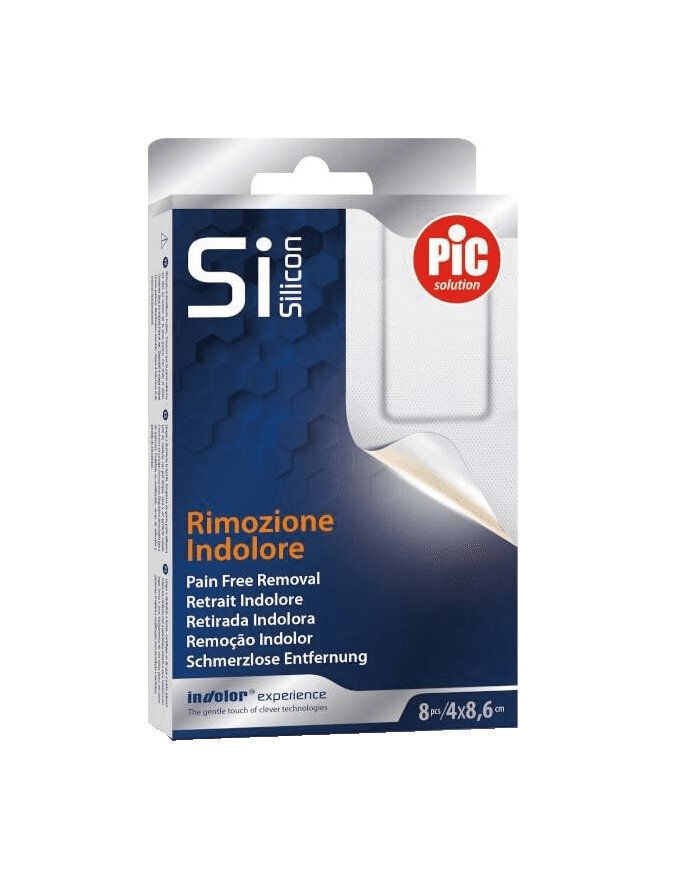 PIC Silicon - Cerotto Rimozione Indolore 8pcs 4 Cm X 8,6 Cm