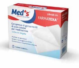 Med's Compresse Di Garza Idrofila Sterile In Puro Cotone, Ipoallergeniche, Confezionate Singolarmente, Cm 18x40 Confezione Da 12 Pz