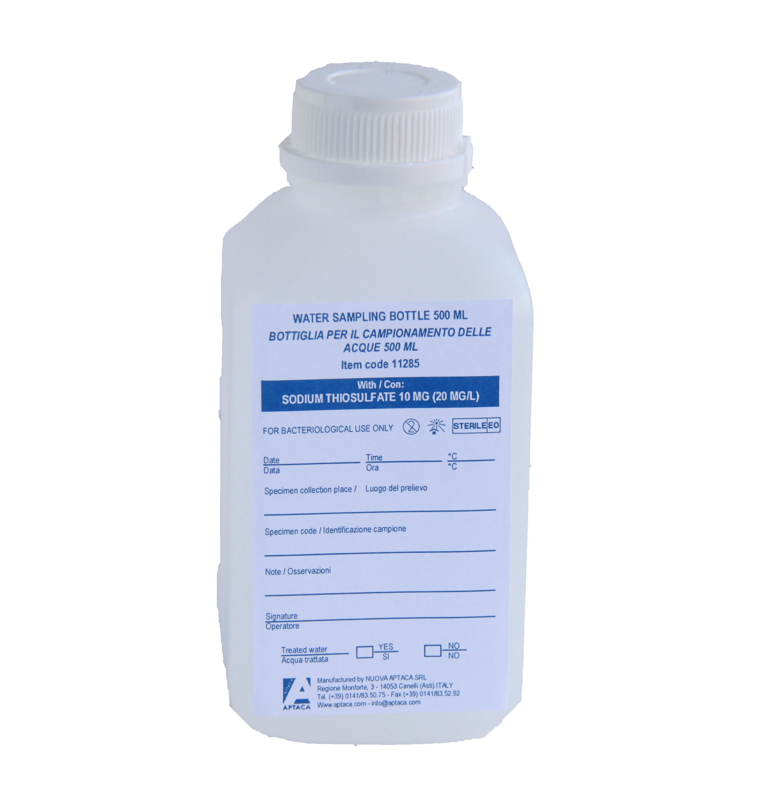 Aptaca Contenitore Sterile per il campionamento acqua con Tiosolfato di Sodio 500 ml - CF da 60 pz