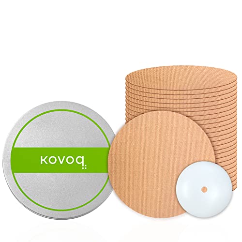 Kovoq waterdichte sensorpleisters Freestyle Libre 3, 25 fixatiepleisters met 1 stuk harde omslag, sensorpleisters in blik, ademend, huidvriendelijk (beige)