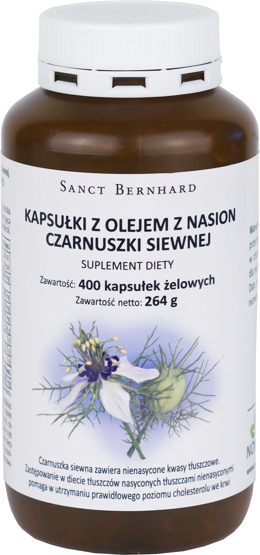 bioU Olej z Czarnuszki siewnej 500 mg 400 kapsułki Sanct Bernhard