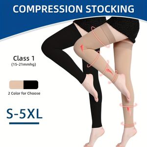 Temu 15-21mmhg Compression Stocking - Class 1 Footless Graduated Support Sock For Men & Women Beige M