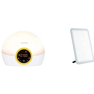 Lumie Bodyclock Rise 100 - Wake-Up Light Alarm Clock with Sunrise and Sunset & Vitamin L - Slim Light Box for Effective SAD Light Therapy