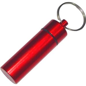 Tainrunse Outdoor Pill Box Hanging Sealed Jar Portable Sealed Jar Keychain Aluminum Alloy Waterproof Pill Storage Bottle Red