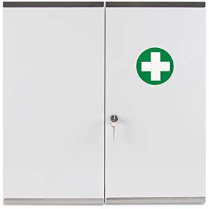 Reliance Medical Budapest Medicine Cabinet - Lockable, Wall-Mounted Metal First Aid Storage, 46x30x14 cm, Home/Office, with Safety Lock & Keys