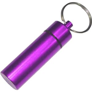 Tainrunse Outdoor Pill Box Hanging Sealed Jar Portable Sealed Jar Keychain Aluminum Alloy Waterproof Pill Storage Bottle Purple