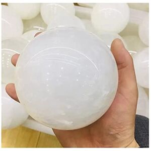 UGLJUNDU Natural White Crystal Polished Crystal Ball, Full Size, Home Decor, feng Shui, Rough Stone Massage Crystal Specimen (Color : Creamy White, Size : 160mm)