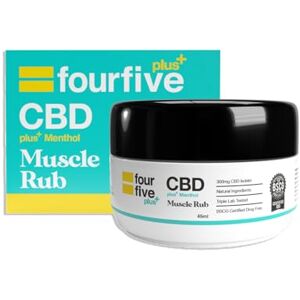 fourfive CBD Muscle Rub - 300mg High Strength CBD Cream with Vitamin E for Cooling Muscle & Joint Support, Natural & Vegan, 45ml