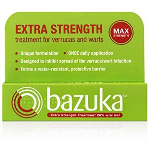 Bazuka Extra Strength Treatment Gel For Effective, Pain-Free Treatment and Removal of Verrucas and Warts. With Emery Board, 6g