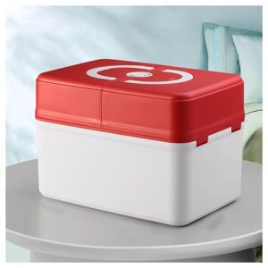 ALEjon Swivel Latch Portable Pill Box: Compact Folding Organizer with Carrying Strap - Ideal for Home, Office, and Travel (Red)