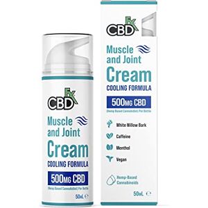 CBDfx 500mg CBD High Strength Muscle & Joint Cream with Caffeine, Menthol and White Willow Bark 50ml