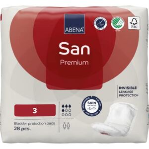 Abena San 3 Incontinence Pads Women and Men 500ml Absorbency 28 Pack Fast Absorbing Incontinence Products, Discreet & Effective Shaped Incontinence Pads for Men and Women