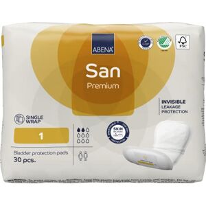 Abena San 1 Premium Incontinence Pads Women and Men. Suitable to be Used as Sanitary Pads, Incontinence Pads Men, Postpartum Pads, Panty Liners, Pads for Women 200ml Absorbency 30 Pack