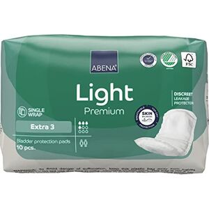 Abena Light Incontinence Pads, Eco-Labelled Women's Incontinence Pads Adults, Breathable & Comfortable With Fast Absorption & Protection, Incontinence Pads Women - Light Extra 3, 500ml, 10PK