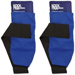 Koolpak Deluxe Reusable Hot/Cold Gel Pack - with Compress Wrap for Fast Pain Relief - Twin Pack