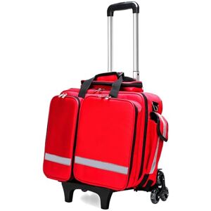 Baoshidaer Medical Trolley Bag with Wheels Professional First Aid Kits Bag with Inner Dividers, Large Capacity Portable Outdoor Waterproof Emergency First Responder Trauma Bag, Ideal for EMT, EMS, Paramedics