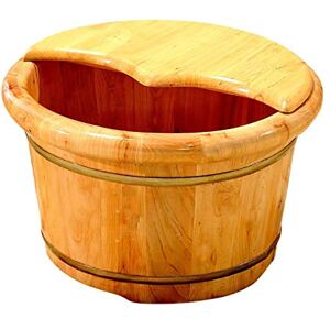 ASerZenith Pedicure Foot Soak Pedicure Foot Bath Barrel Covered Foot Basin Solid Wood Foot Bath Thickened Foot Spa Barrel Spa, Massage, Sauna Foot Bath Spa Bowl for Feet Stress Relief (Brown)