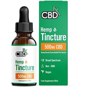 CBDfx 500mg CBD High Strength CBD Oil, Improved Purity, All Natural, Vegan, Non-GMO, Broad Spectrum, Blended with MCT Oil, No THC, 30ml (30 Days)