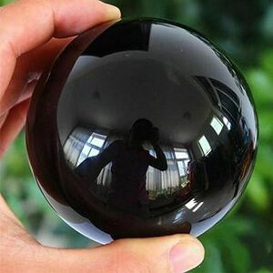 PIUHRKLEVD Natural Black Obsidian Sphere Large Crystal Ball Stone Gemstone (Size : 1100-1200g)
