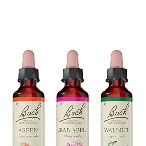 Bach Orginal Flower Remedies Bundle Pack of 3 x 20 ml Dropper - Crab Apple 20 ml, Aspen 20 ml, Walnut 20 ml