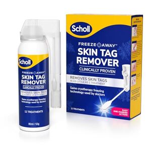 Scholl Freeze Away Skin Tag Removal Kit, Removes Skin Tags in As Little As 1 Treatment, Clinically Proven, 12 Treatments