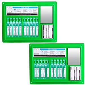 Steroplast 2x Sterile Eye Wash Pod Stations - Wall Mountable Work First Aid Kit