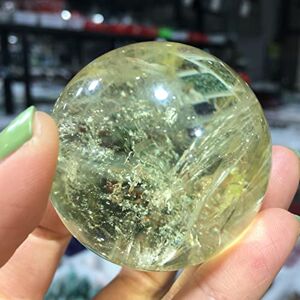 Uycuodluy Natural Crystal Rough Crystal 1PC Citrine Stones Ball Natural Yellow Quartz Stone Sphere Crystal Fluorite Ball Gemstone ​50mm Can be Used for