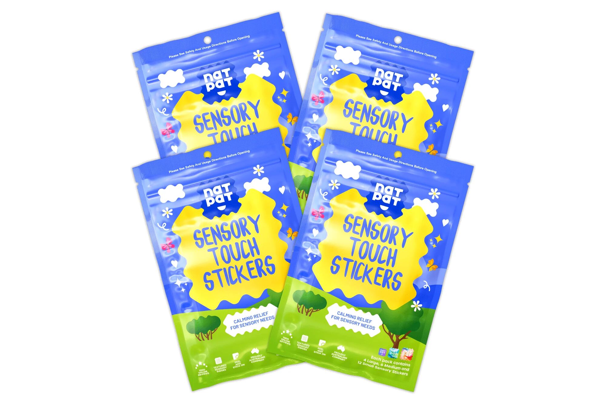 NATPAT Sensory Touch Stickers 4 Packs