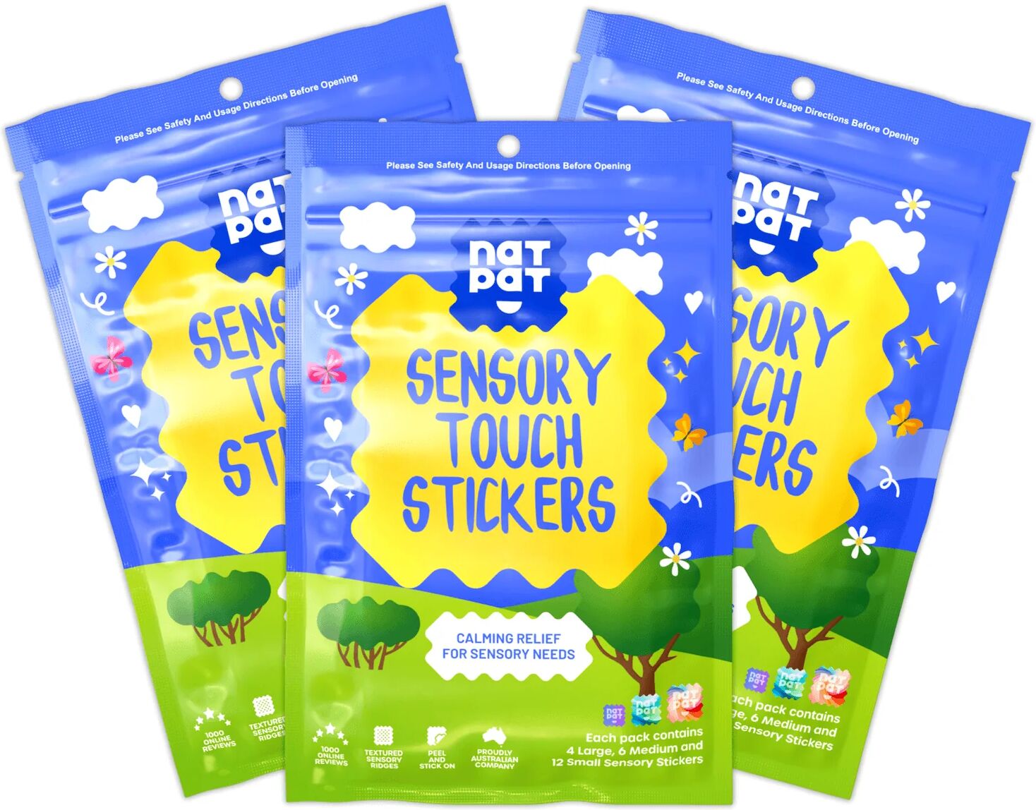 NATPAT Sensory Touch Stickers 3 Packs