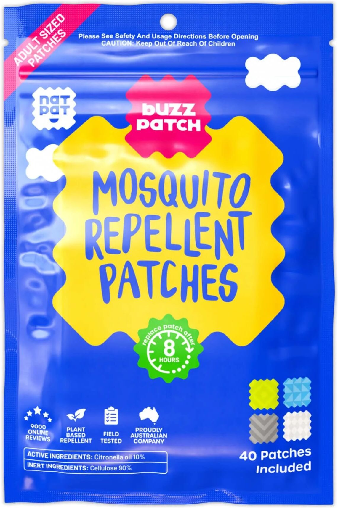 BuzzPatch Mosquito Patches for Adults 1 Pack