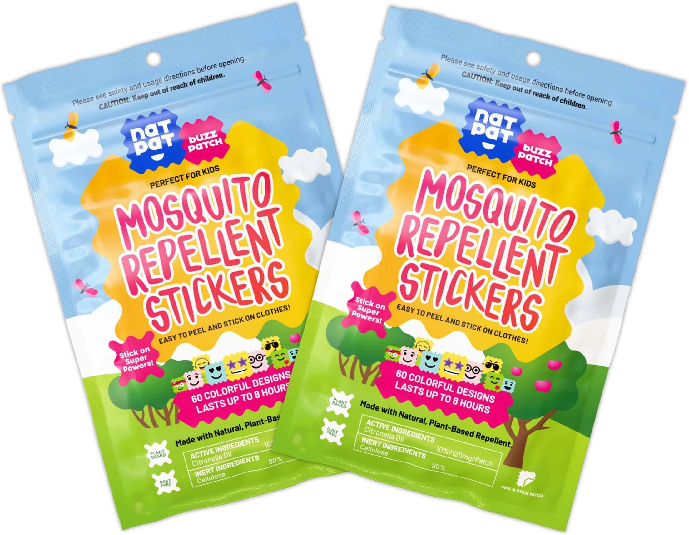 NATPAT Mosquito Patches for Kids 2 Packs