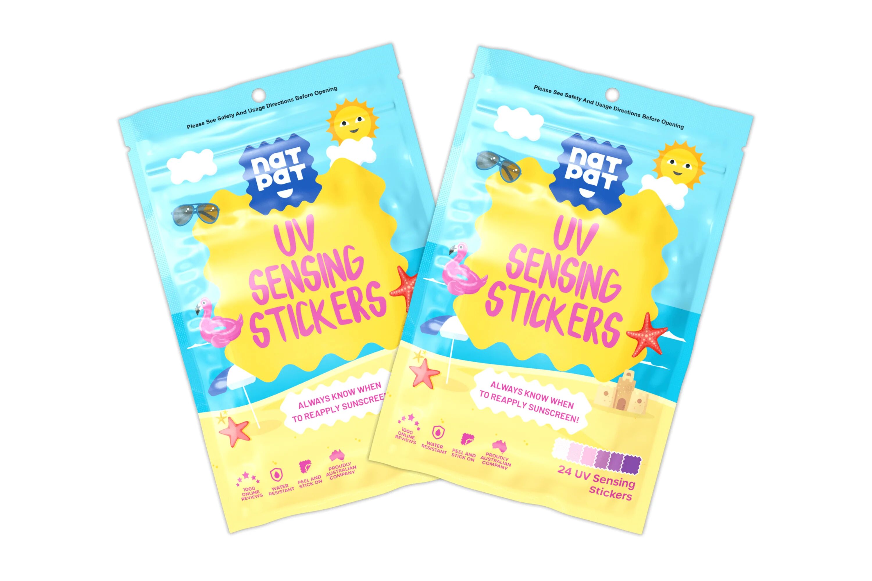 SunnyPatch UV-Detecting Stickers 2 Packs