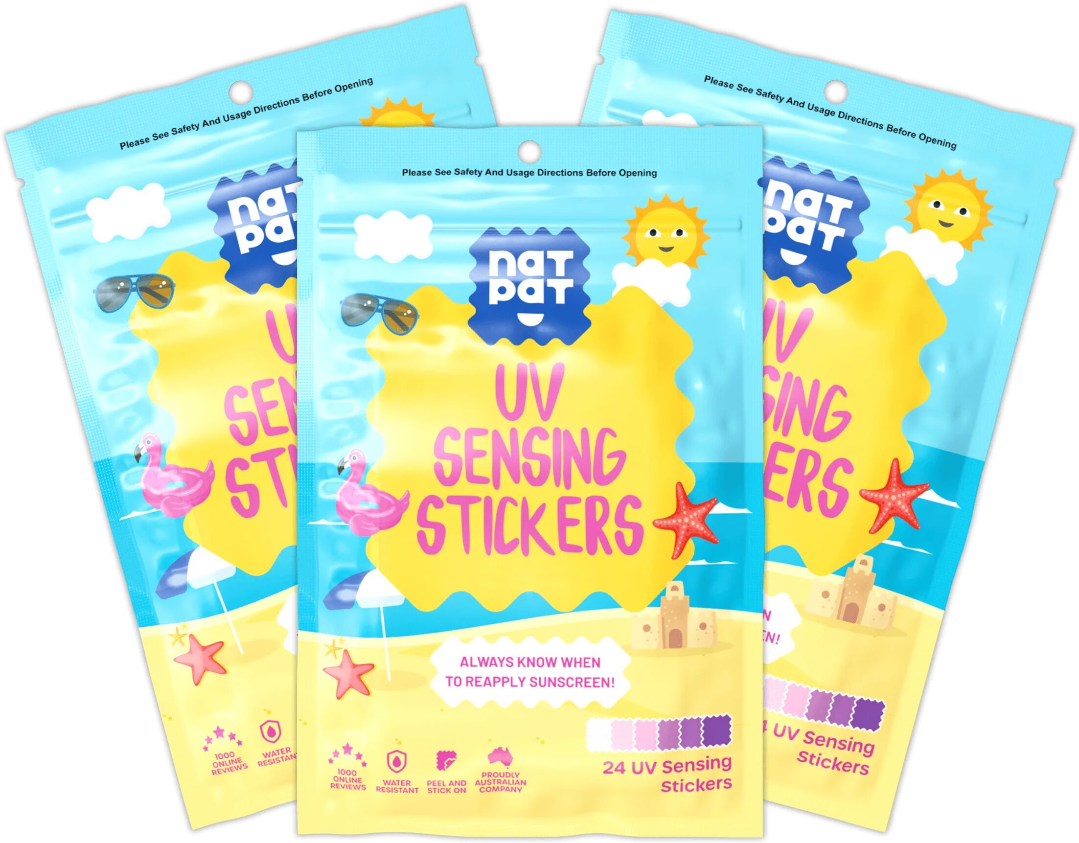 SunnyPatch UV-Detecting Stickers 3 Packs