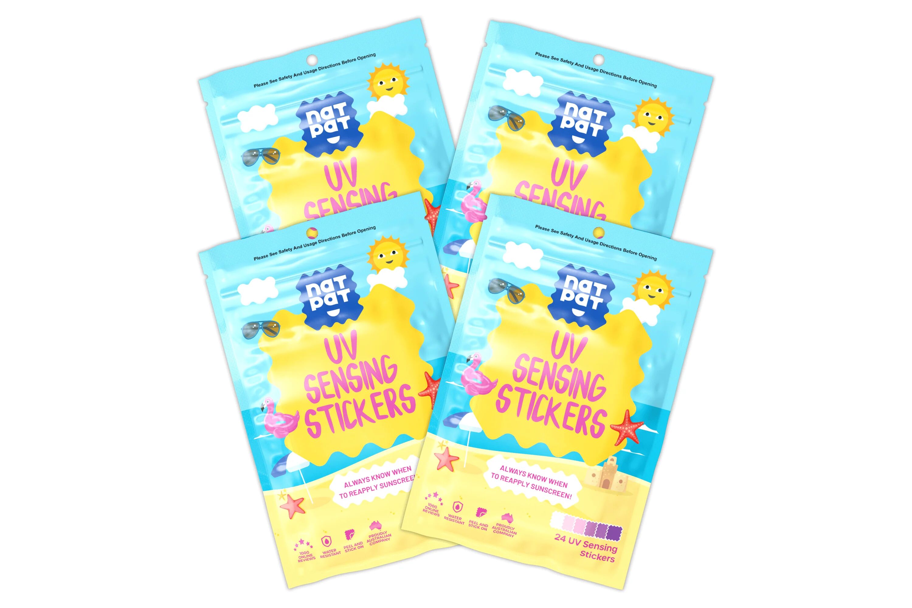 SunnyPatch UV-Detecting Stickers 4 Packs