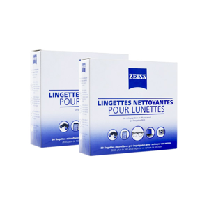 Zeiss Lingettes Nettoyantes pour Lunettes Lot de 2 x 30 lingettes - Publicité