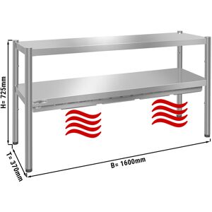 GGM GASTRO - Pont thermique PREMIUM - 1600x370mm - avec 2 étages - hauteur : 725mm