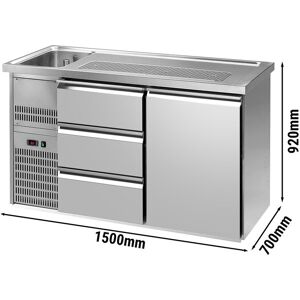 GGM GASTRO - Compteur à bière PREMIUM PLUS - 1550x700mm - 1 porte & 3 tiroirs