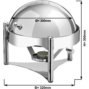 GGM GASTRO - Chafing Dish - Rond - Chrome - avec couvercle roulant