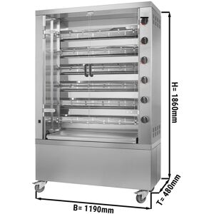 GGM GASTRO - Grill à poulet électrique PREMIUM - 28,8kW - avec 6 broches pour 36 poulets