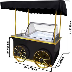 GGM GASTRO - Chariot à glaces - 1700mm - avec lavabo & éclairage Noir