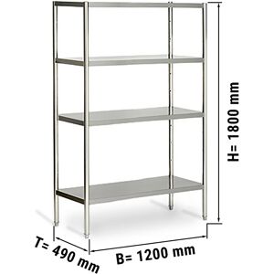 GGM GASTRO - Etagère inox ECO - 1200x490mm - avec 4 étagères (RÉGLABLE)