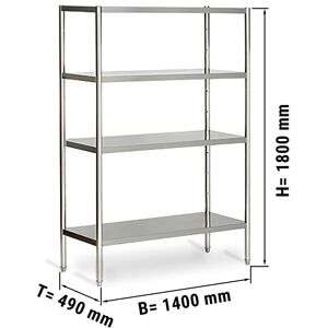 GGM GASTRO - Etagère en inox ECO - 1400x490mm - avec 4 étagères (RÉGLABLE)