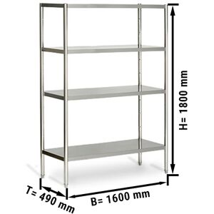 GGM GASTRO - Etagère en inox ECO - 1600x490mm - avec 4 étagères (RÉGLABLE)