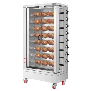 GGM GASTRO - Grill de poulet à gaz ECO - 51,73kW - avec 8 brochettes pour 48 poulets