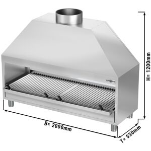 GGM GASTRO - Grill en acier inoxydable au charbon de bois - 2,0 m